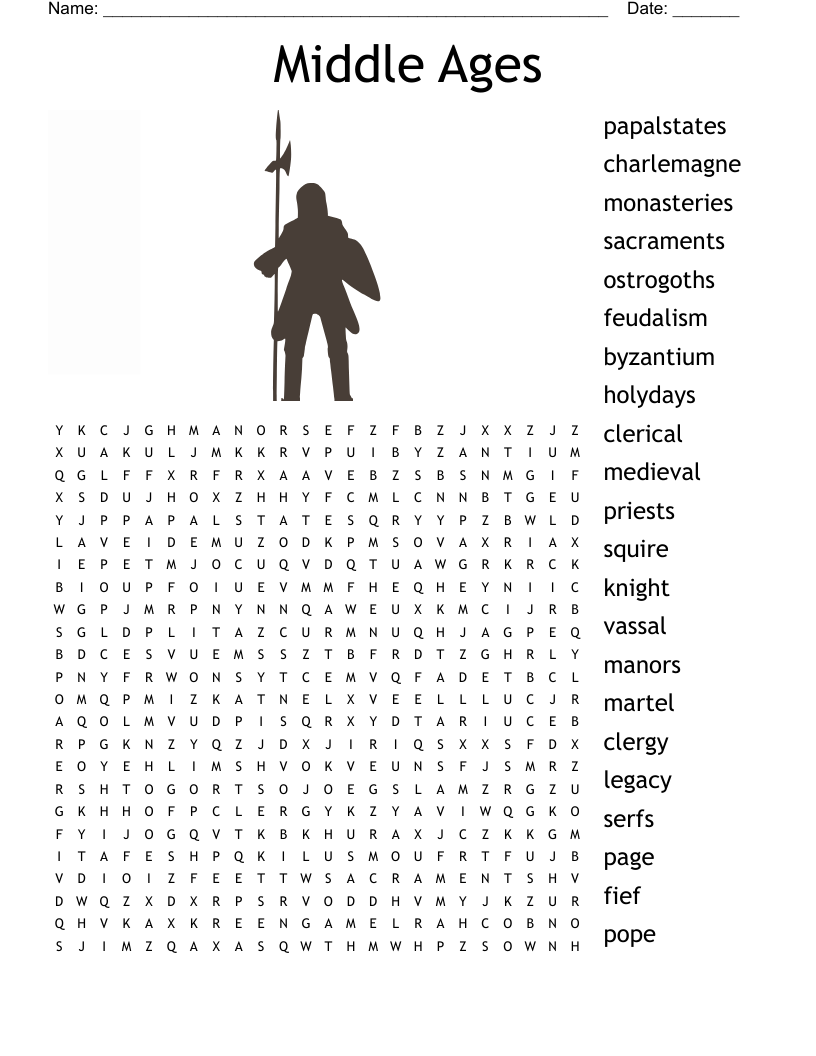 Medieval Word Search WordMint