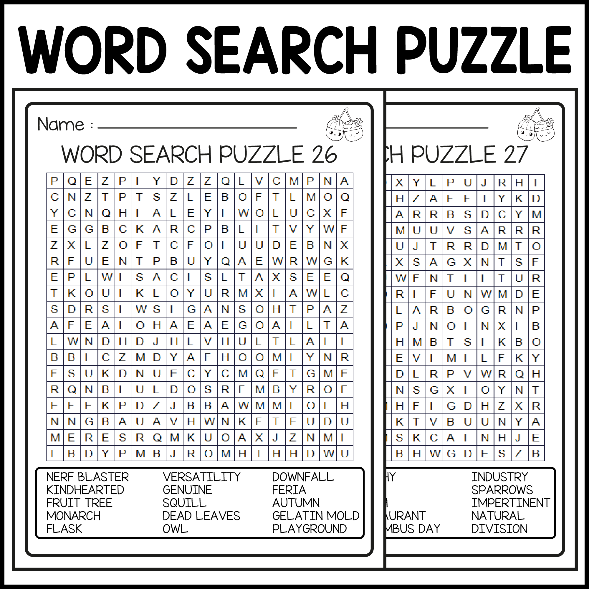 Medium Autumn Word Search Puzzle Worksheet Activity Fall Activity Made By Teachers