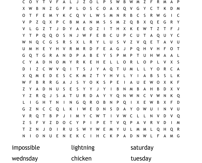 Medium Word Search WordMint