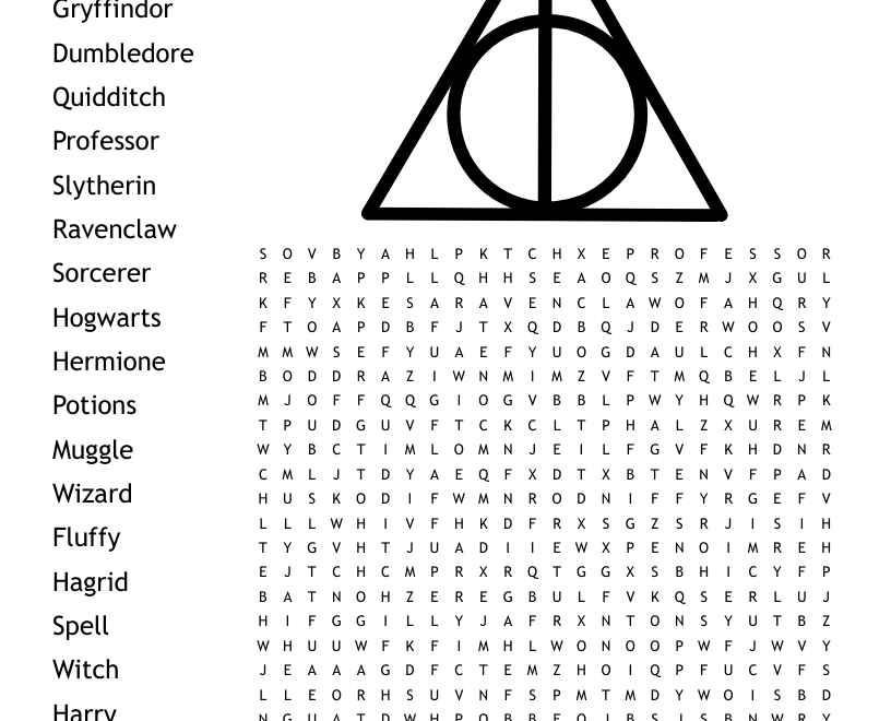 Mega Harry Potter Word Find Word Search WordMint
