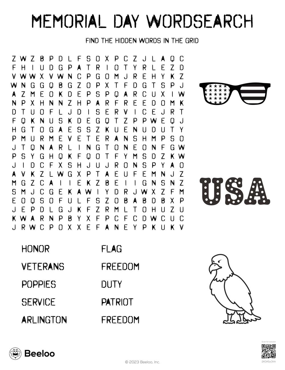 Large Print Easy Word Search Printable