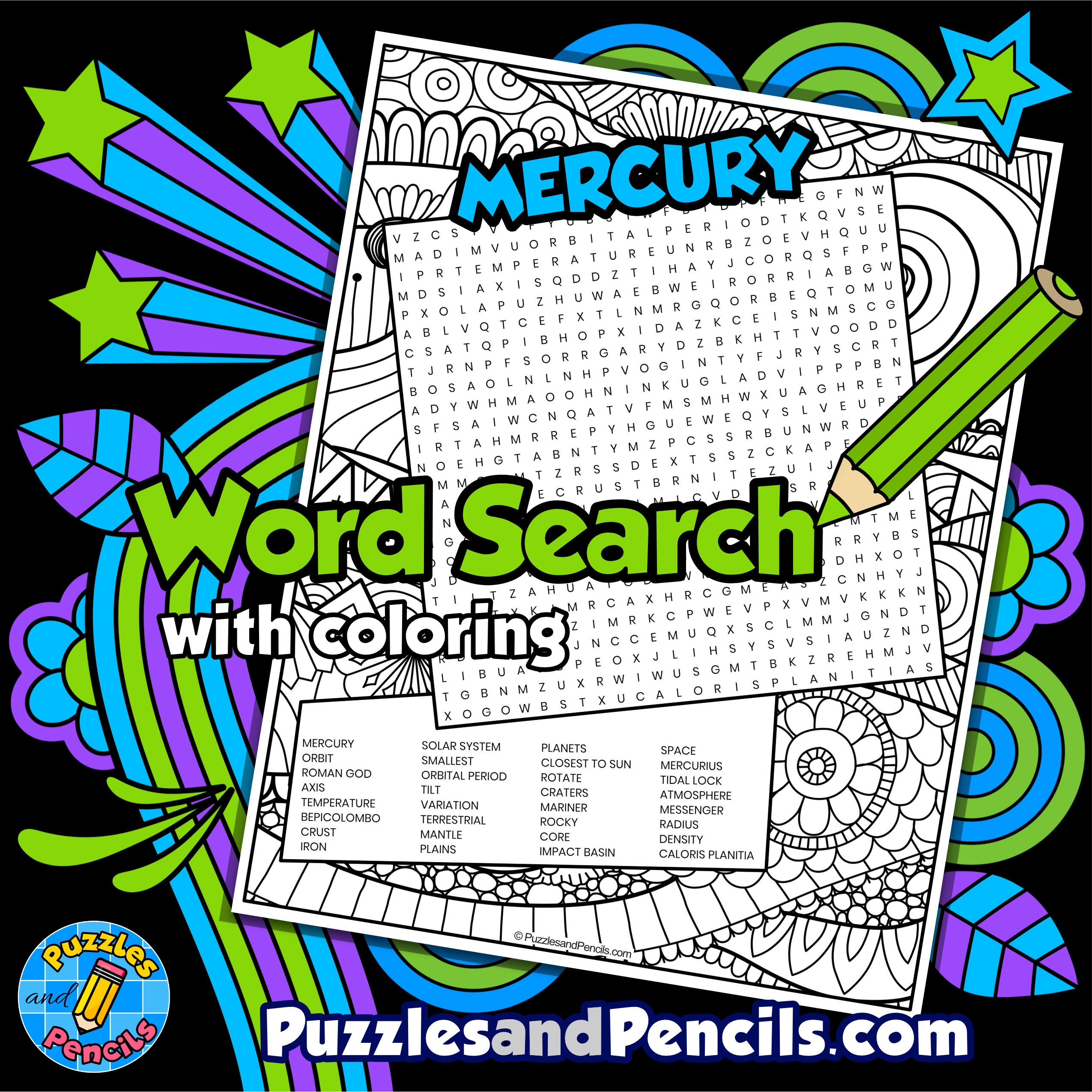 Mercury Word Search Puzzle Activity Page Solar System Wordsearch Made By Teachers