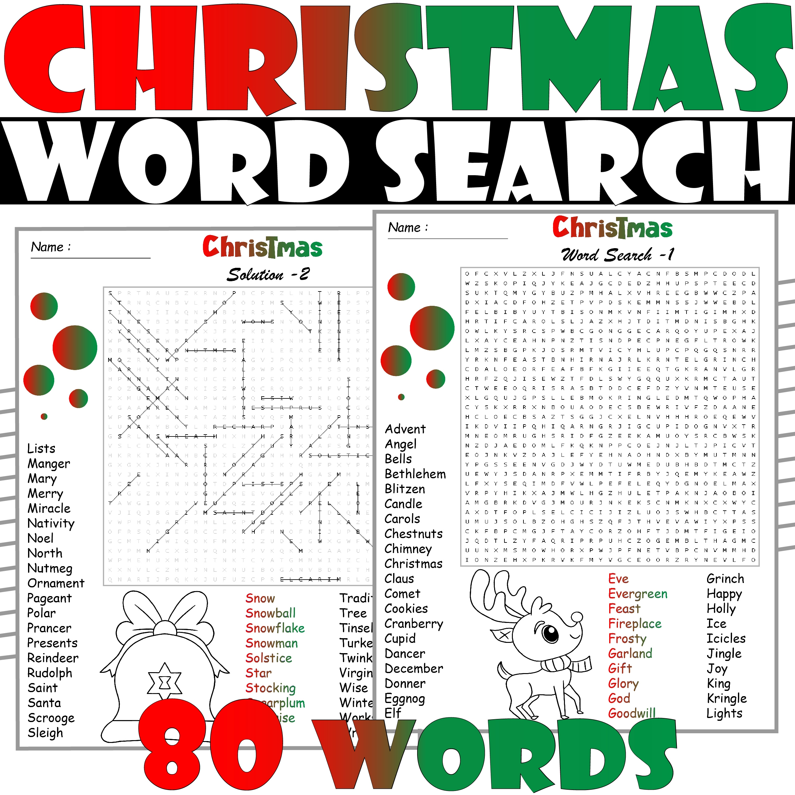 MERRY CHRISTMAS Word Search And Coloring CHRISTMAS Coloring And Word Search Made By Teachers