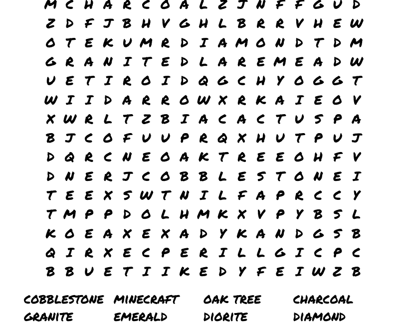 MINECRAFT WORD SEARCh WordMint