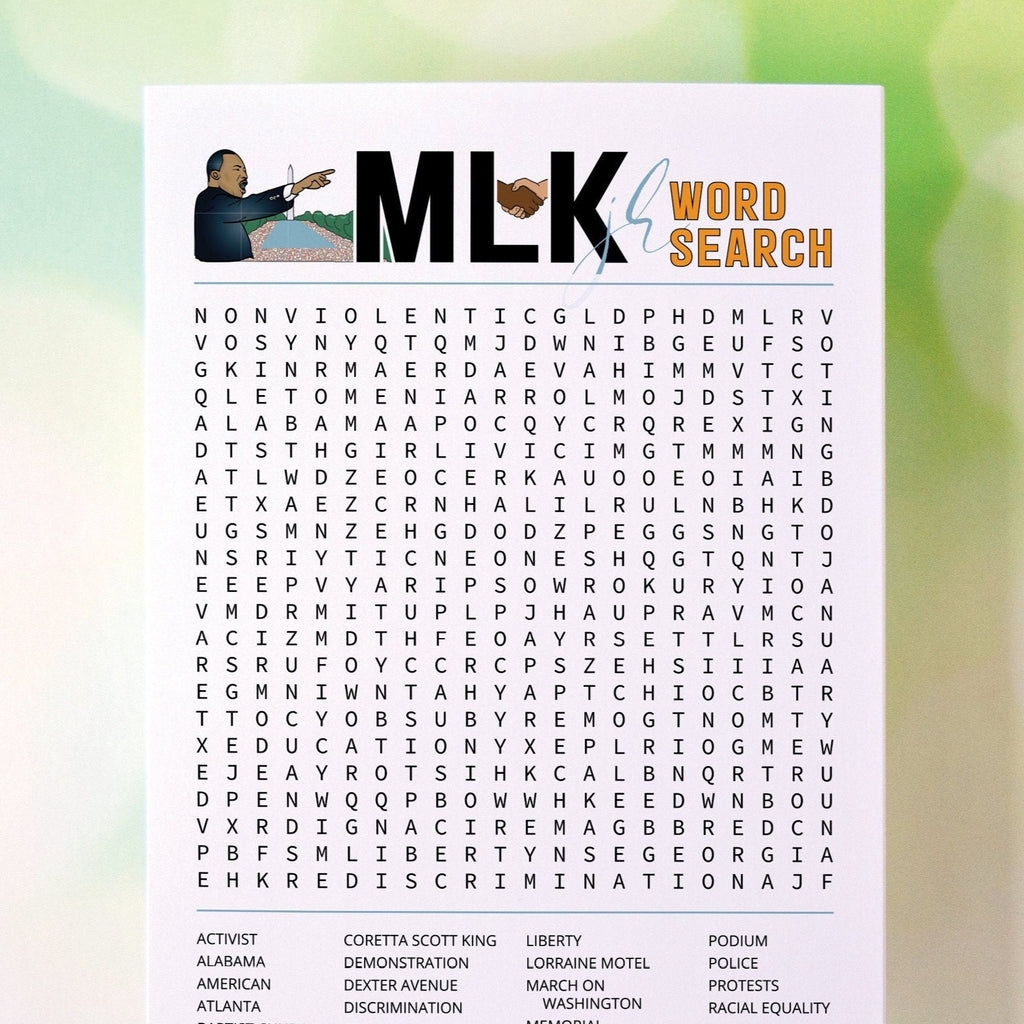 MLK Word Search Greengate Images Worksheets Library