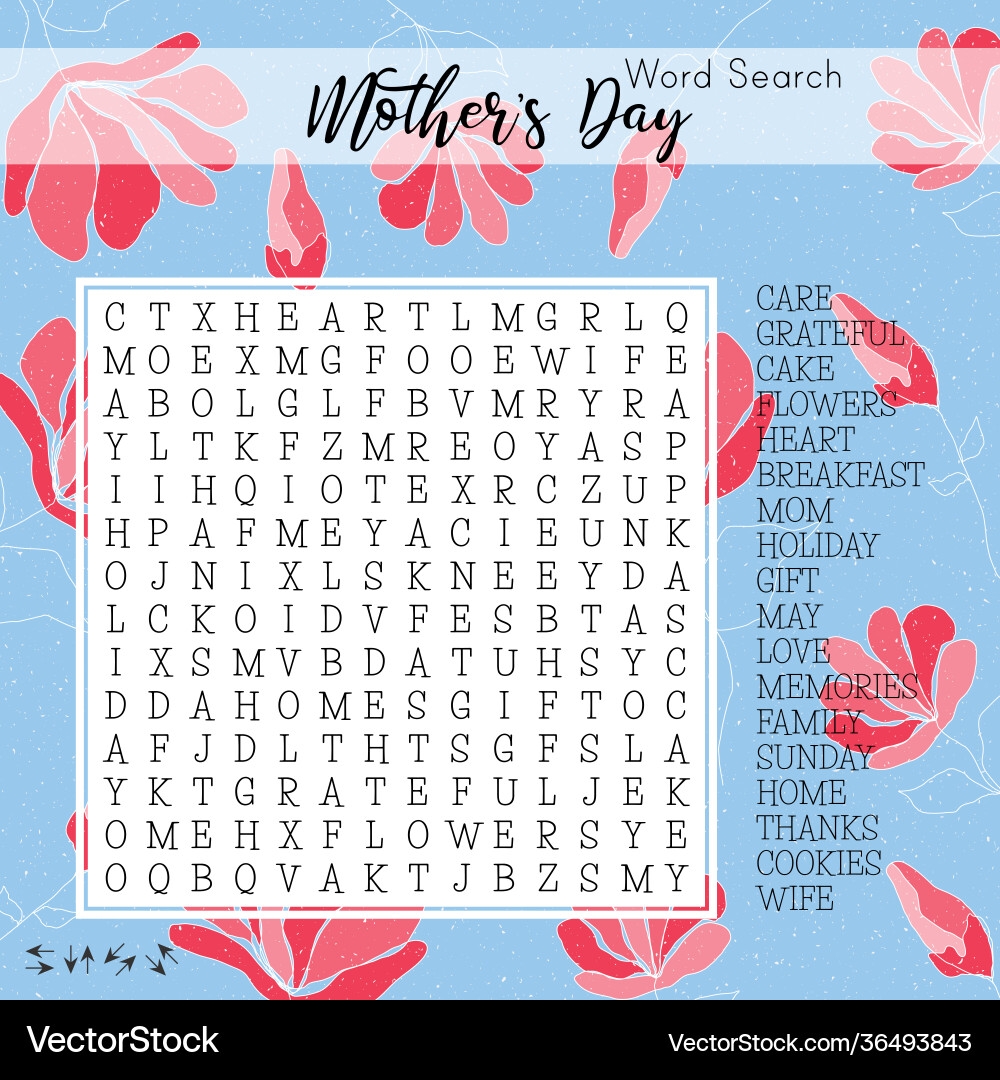 Free Word Search Mothers Day Printable