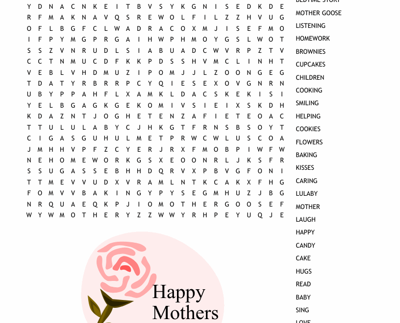 Mother s Day Word Search WordMint