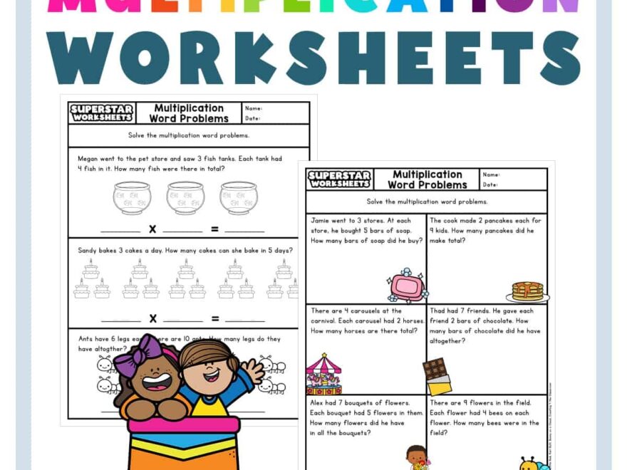 Multiplication Word Problems Superstar Worksheets