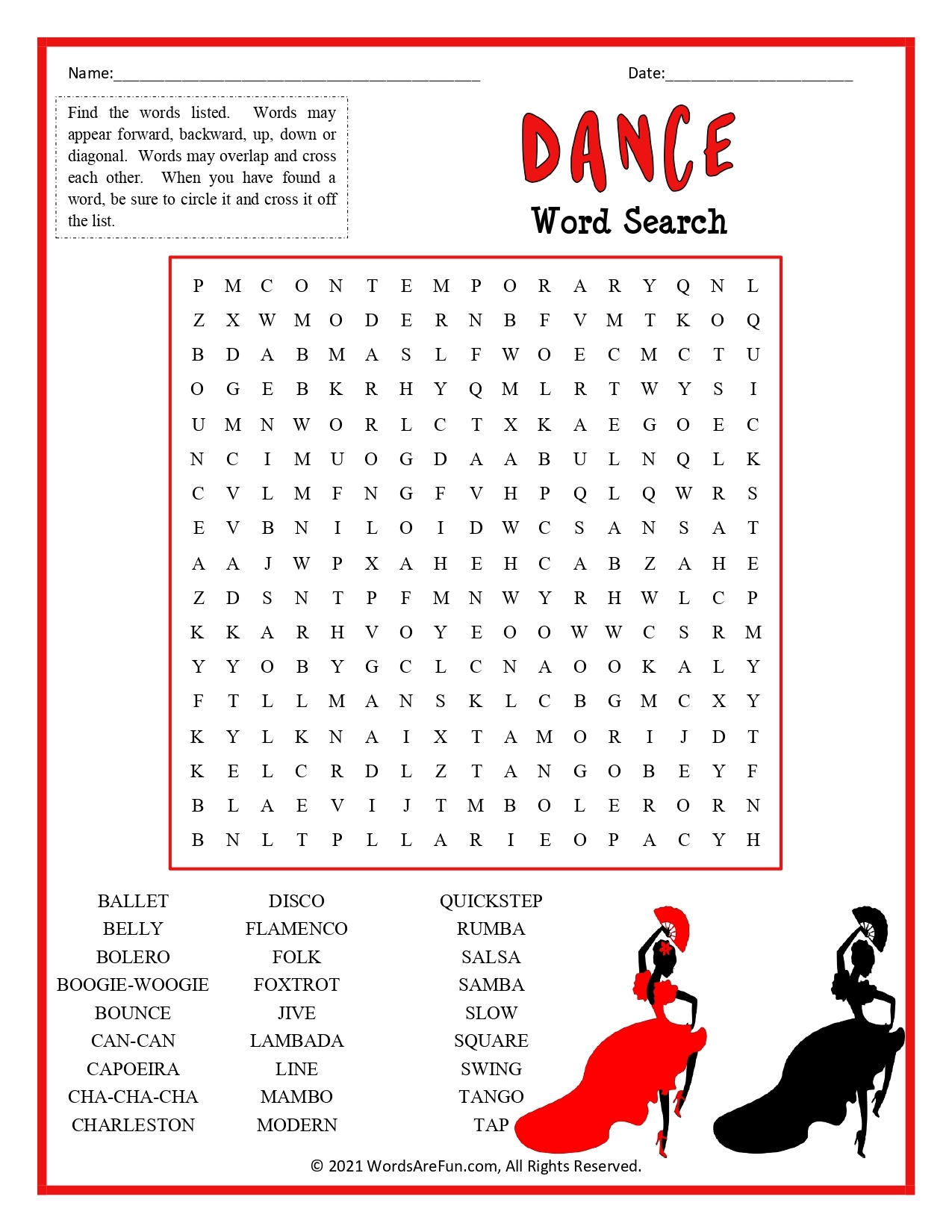 Printable Word Search Puzzle Music Genre 1