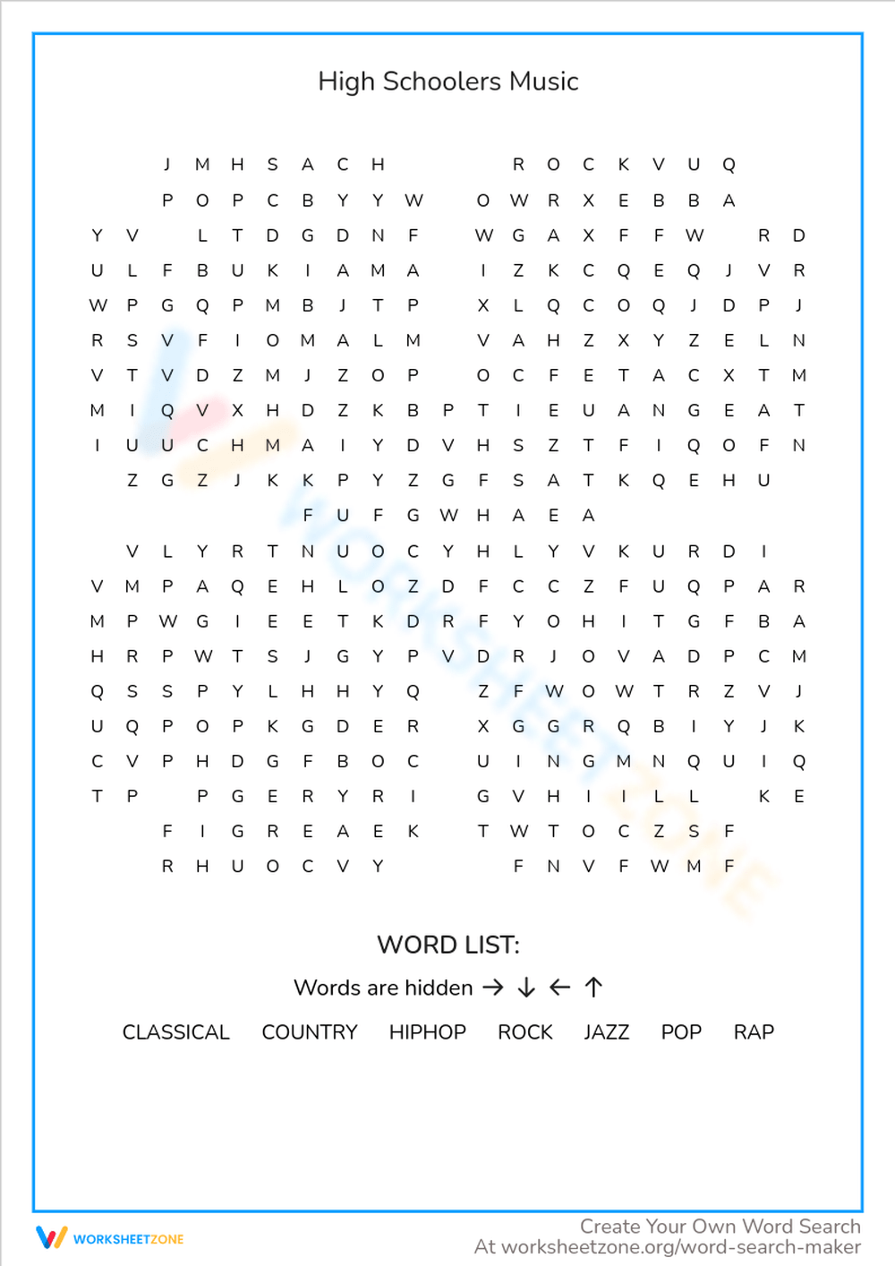 Music Word Search