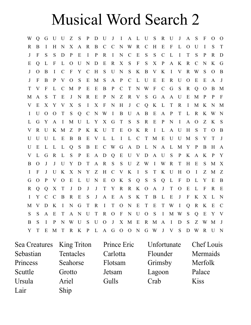 Musical Word Search 2 WordMint