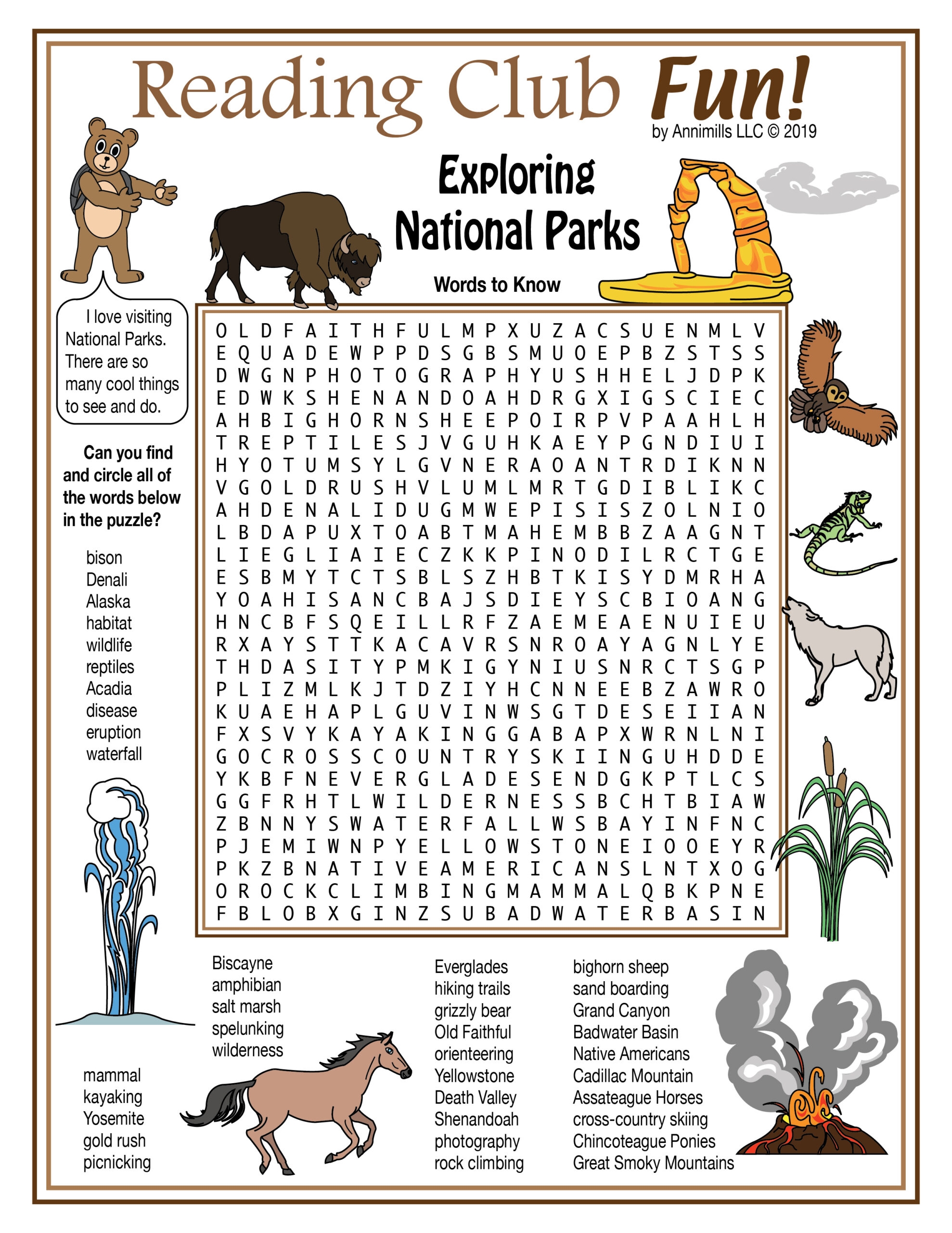 National Parks Printable Puzzle Activity Set Made By Teachers