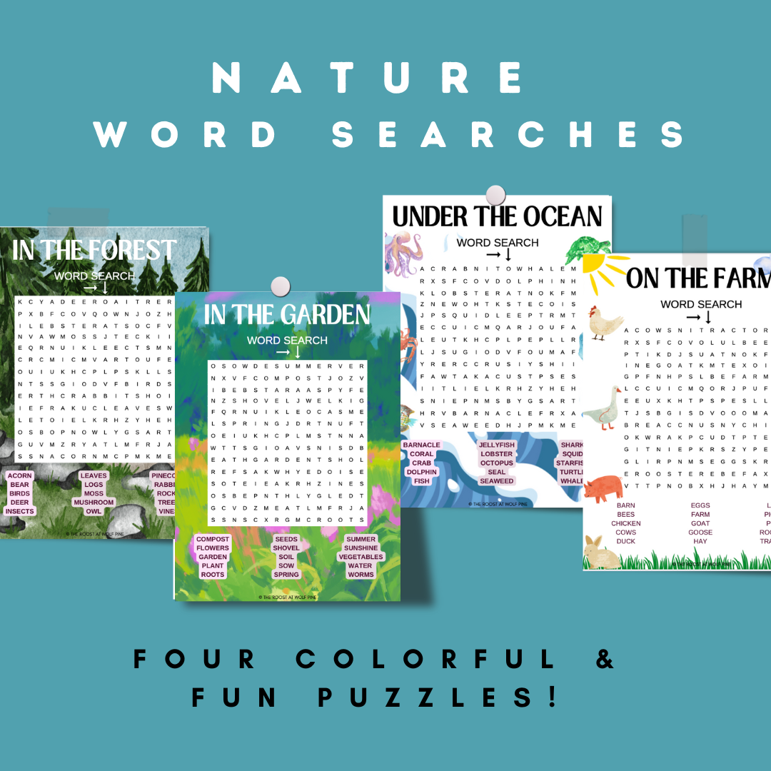 Nature Word Search Bundle Homeschool Elementary Forest Farm Ocean Garden Printable First Gra Made By Teachers