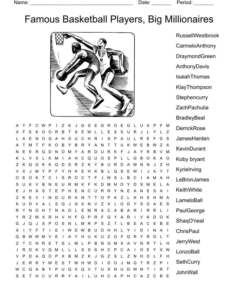 Printable Nba Word Search