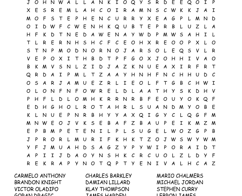 NBA WORD SEARCH WordMint