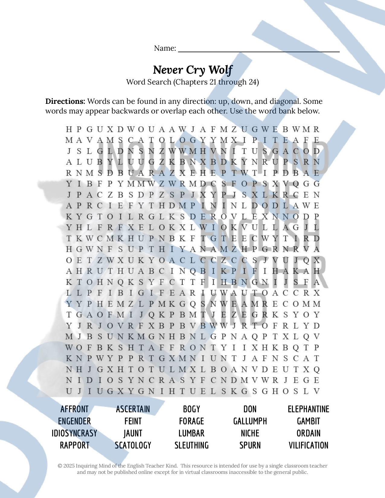 Never Cry Wolf Chapters 17 24 Quiz Literary Craft Worksheet And Vocabulary Games Made By Teachers Never Cry Wolf Chapters 17 24 Quiz Literary Craft Worksheet And Vocabulary Games Made By Teachers