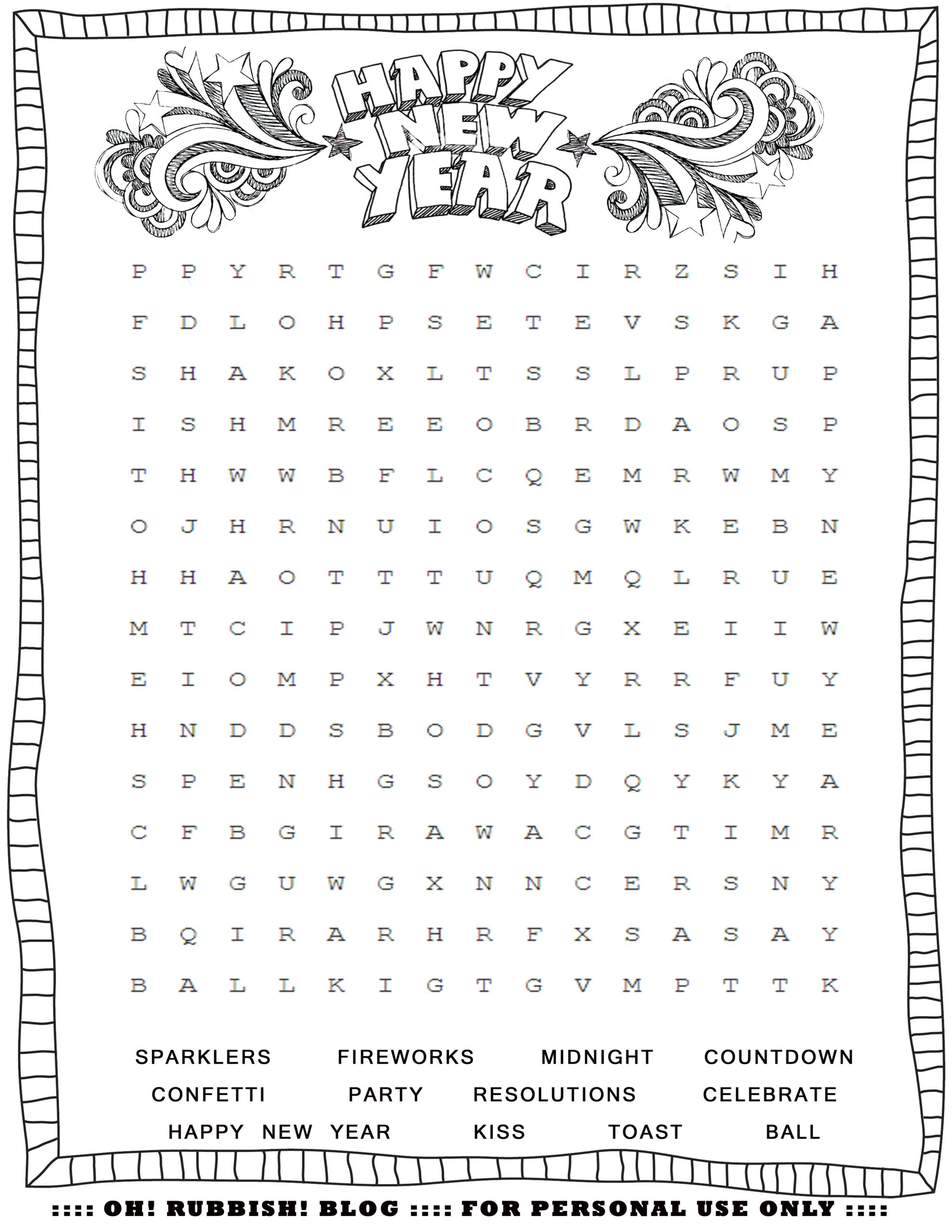 Free Word Search Printable Worksheets