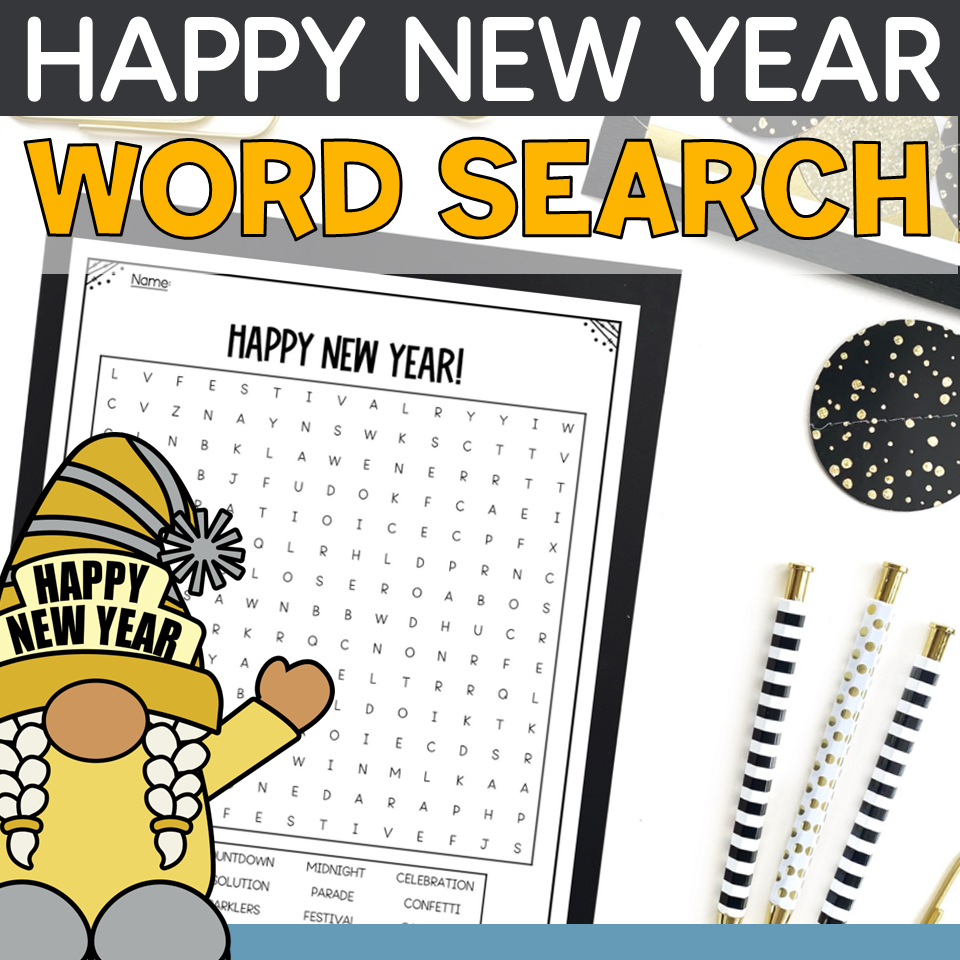 Printable New Years Word Search