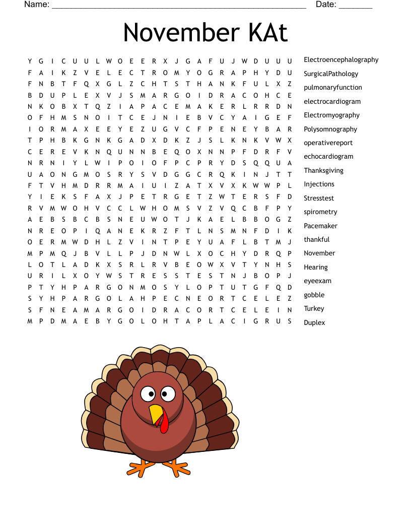 November KAt Word Search WordMint