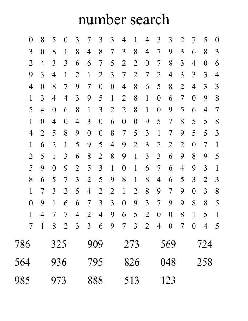 Number Search Word Search WordMint
