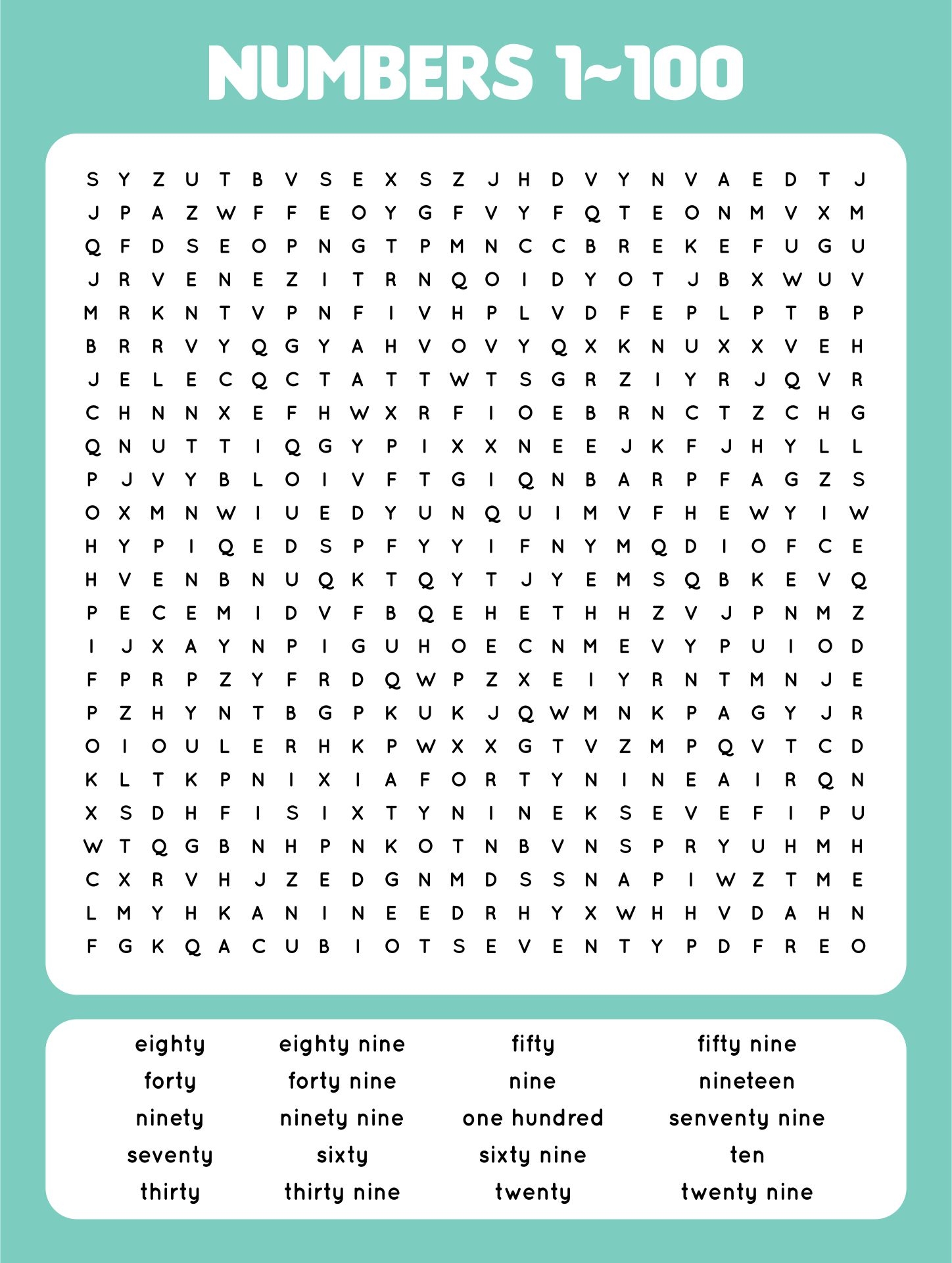 number searches 1 100 10 free pdf printables printablee
