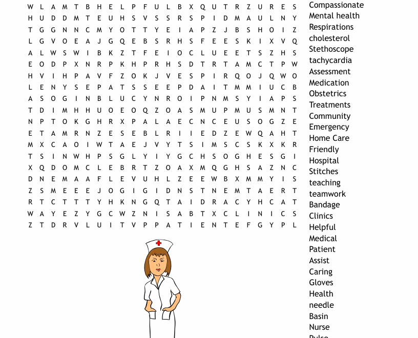 Nursing Week Word Search WordMint