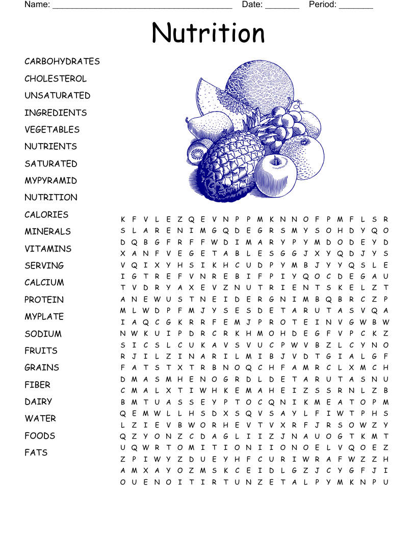 Word Search Puzzles For Adults Printable Food