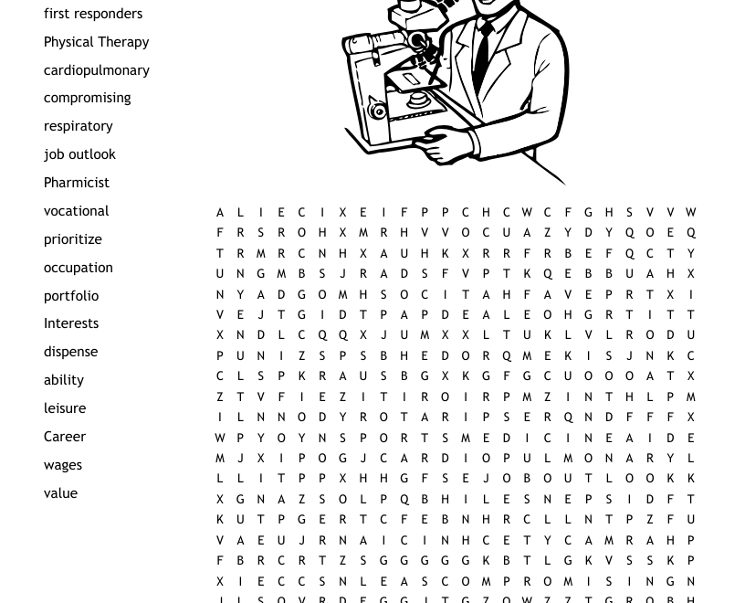 Occupational Therapy Mental Health Addiction Word Search WordMint