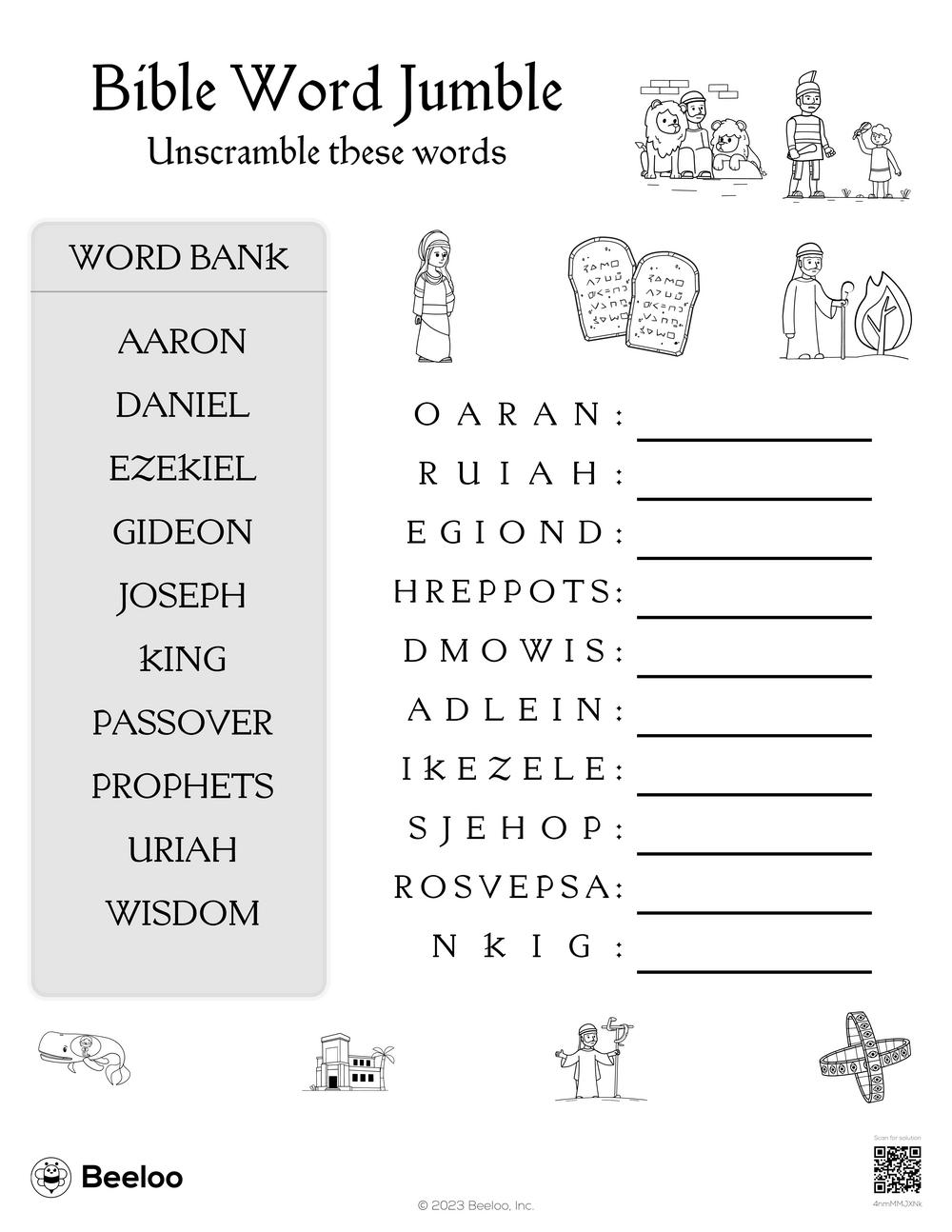 Free Printable Bible Word Search For Kids