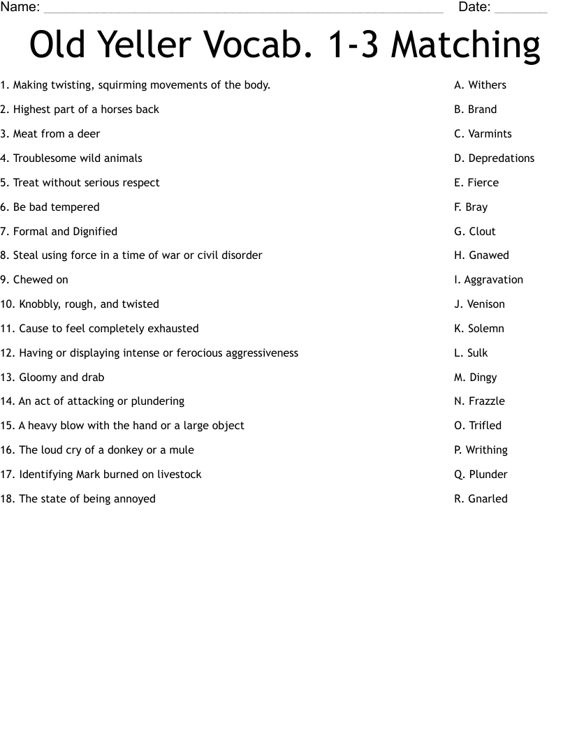 Old Yeller Movie Guide Questions Worksheet Google Formats Worksheets Library