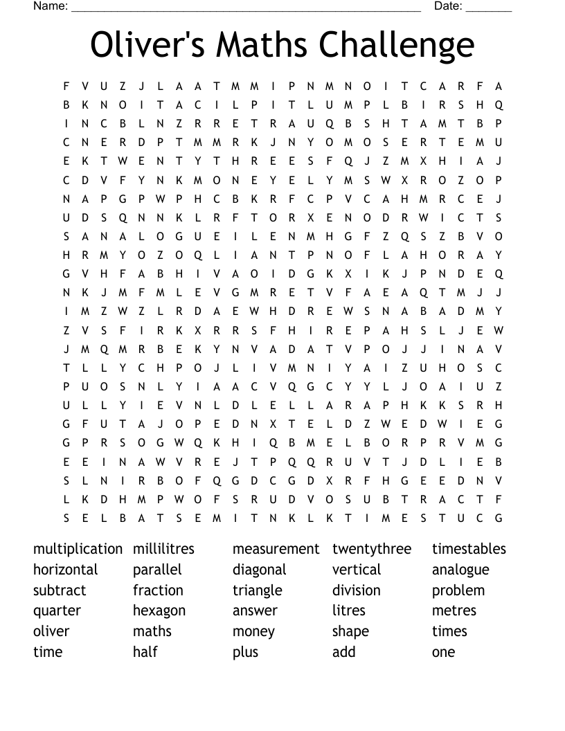 Free Printable Number Search And Word Search