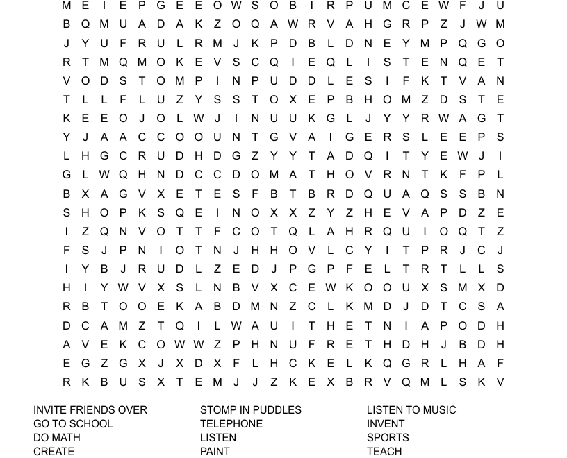 On A Rainy Day We Can Word Search WordMint