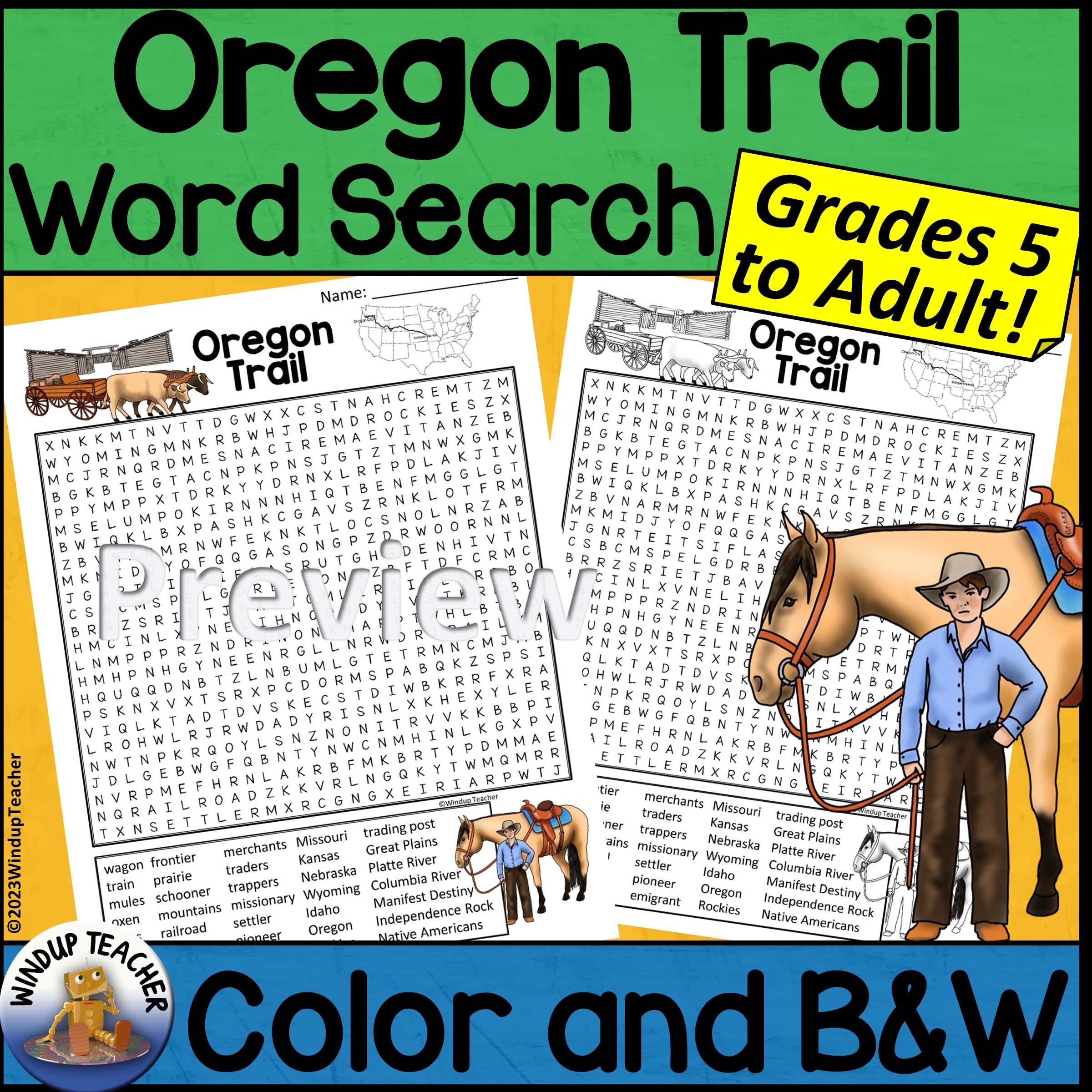 Pioneer Word Search Printable