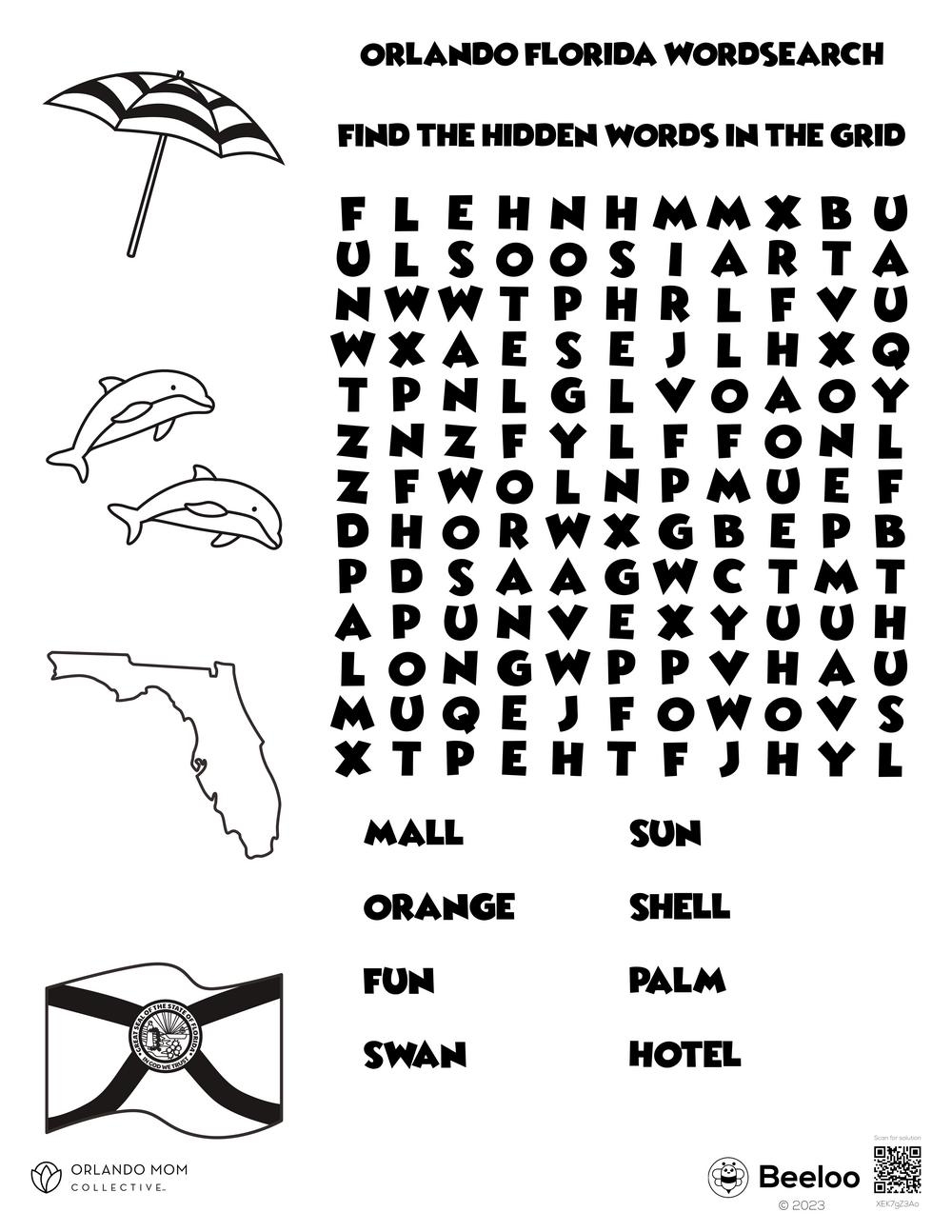 Orlando Florida Wordsearch Beeloo Printable Crafts And Activities For Kids