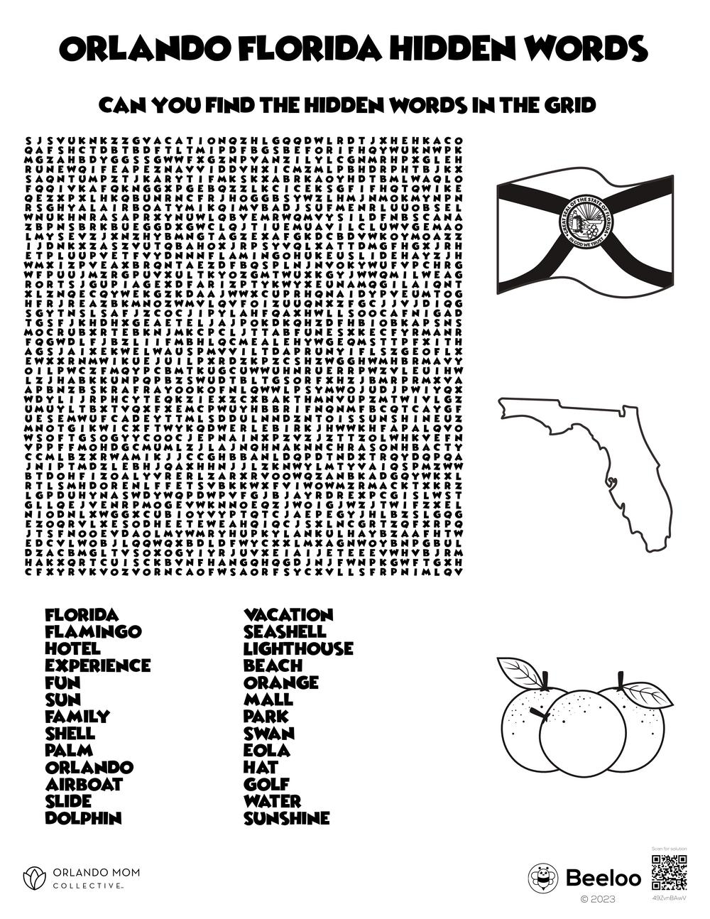 Orlando themed Word Searches Beeloo Printable Crafts And Activities For Kids