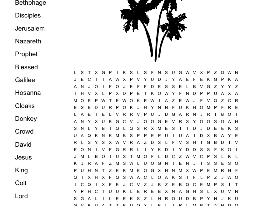 Palm Sunday Crossword WordMint