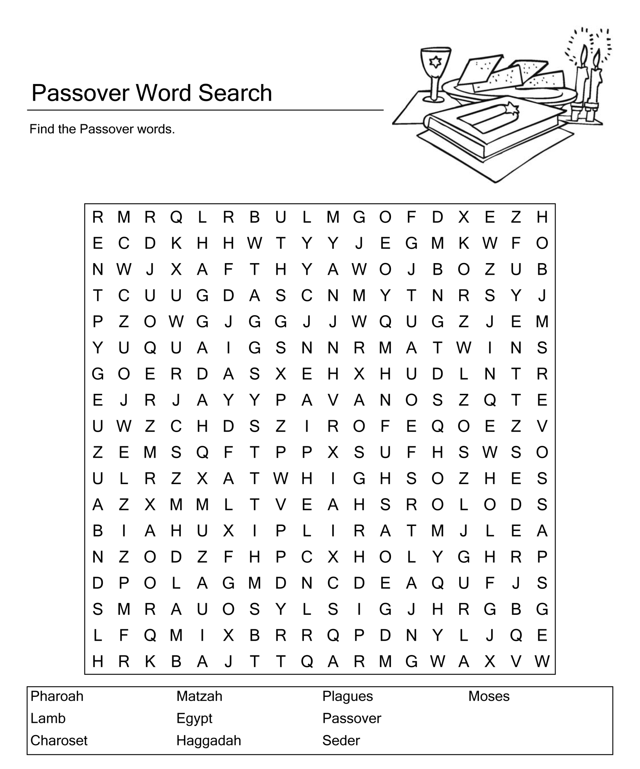 Passover Wordsearch Passover Haggadah By Melanie Fine