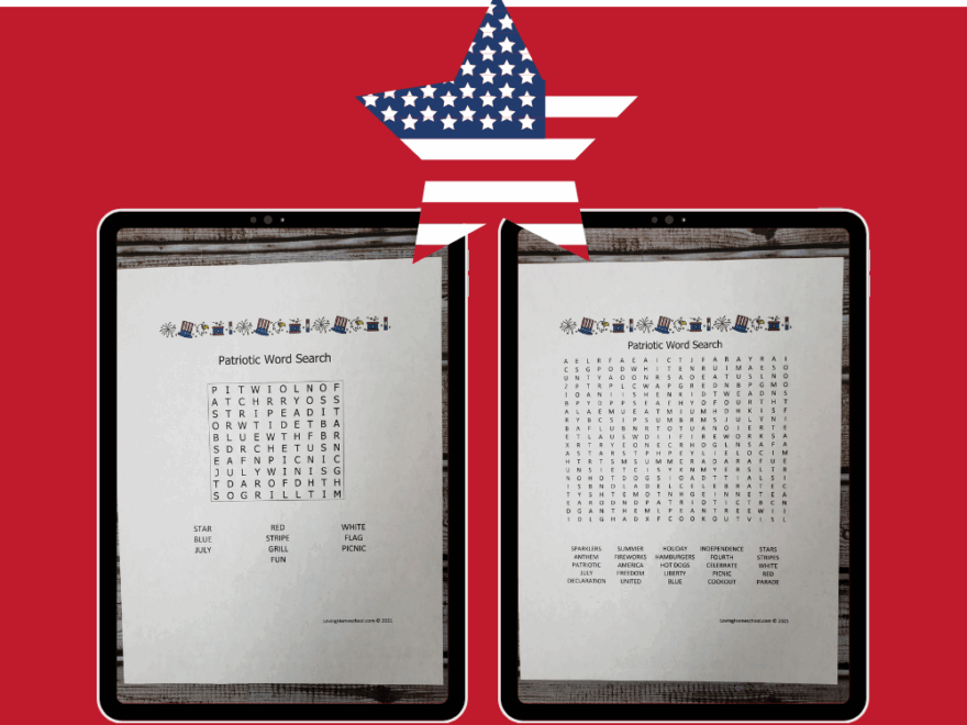 Patriotic Word Search LovingHomeschool