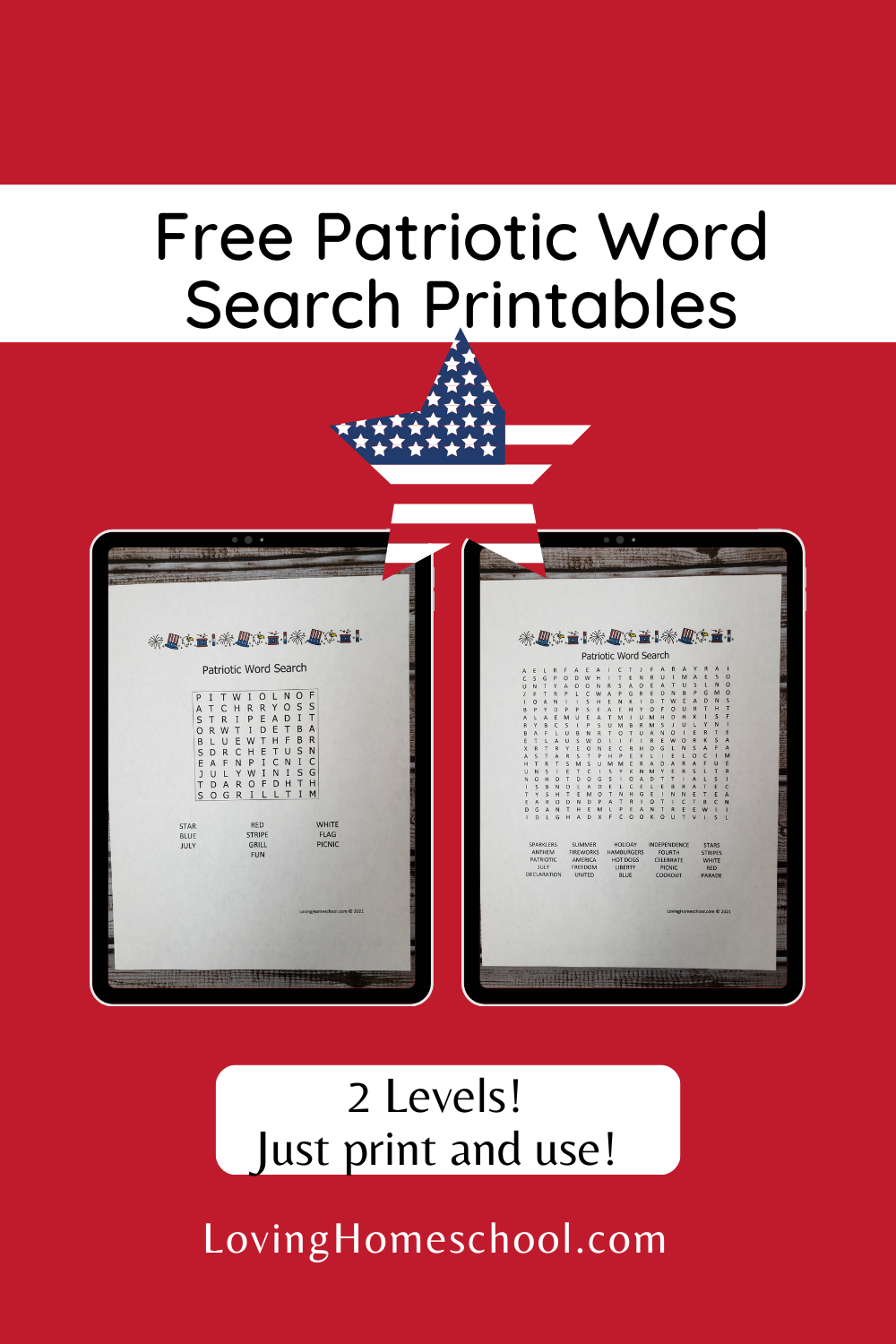 Patriotic Word Search LovingHomeschool