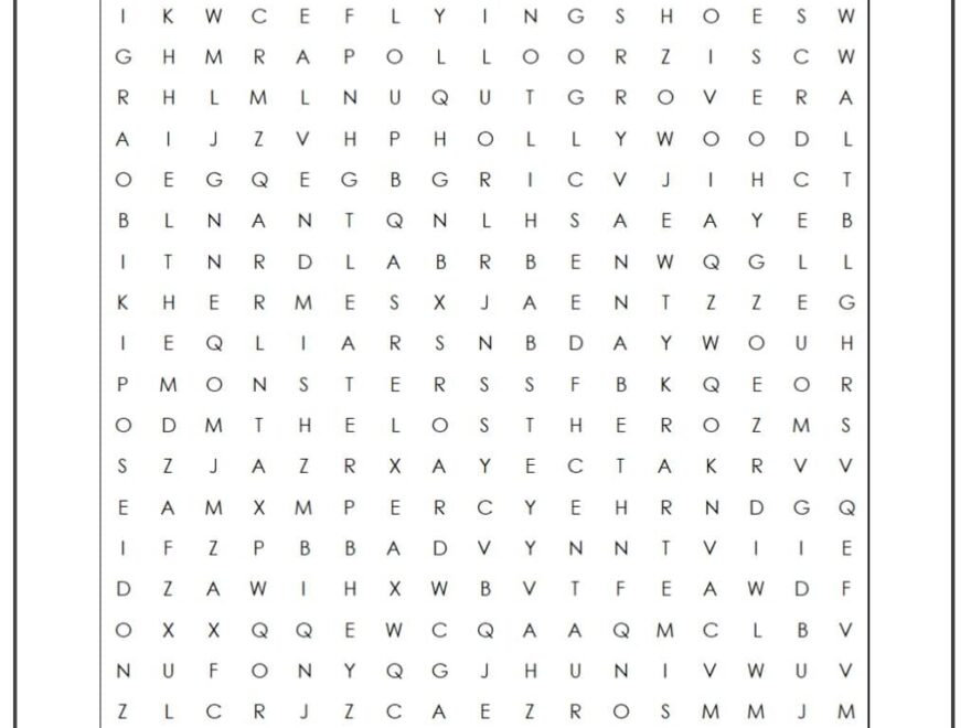 Percy Jackson Word Search Monster Word Search