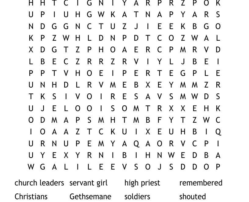 Peter Denies Jesus Word Search WordMint