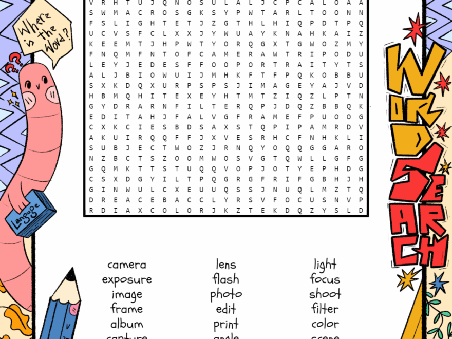 Photography Word Search Puzzle Worksheet Activity Made By Teachers