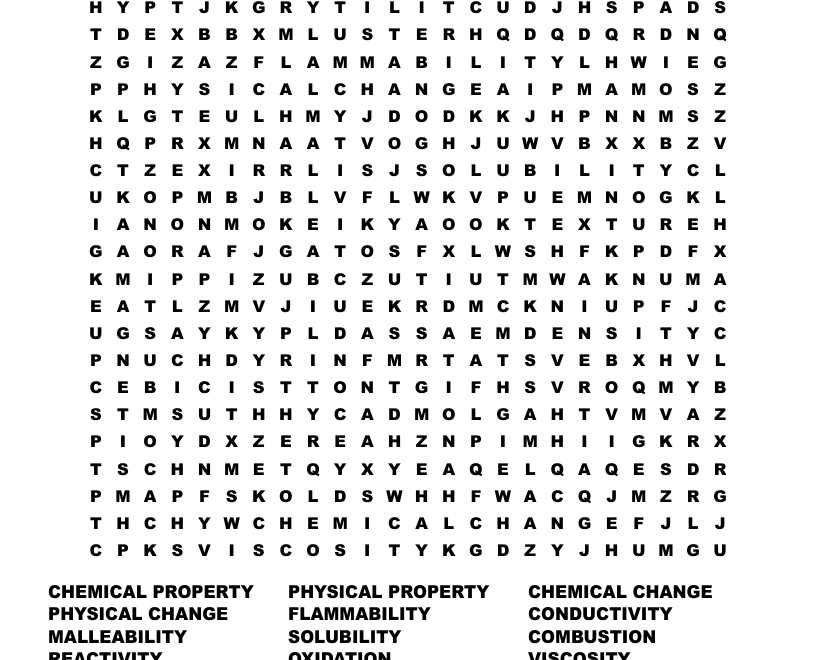 PHYSICAL SCIENCE Word Search WordMint