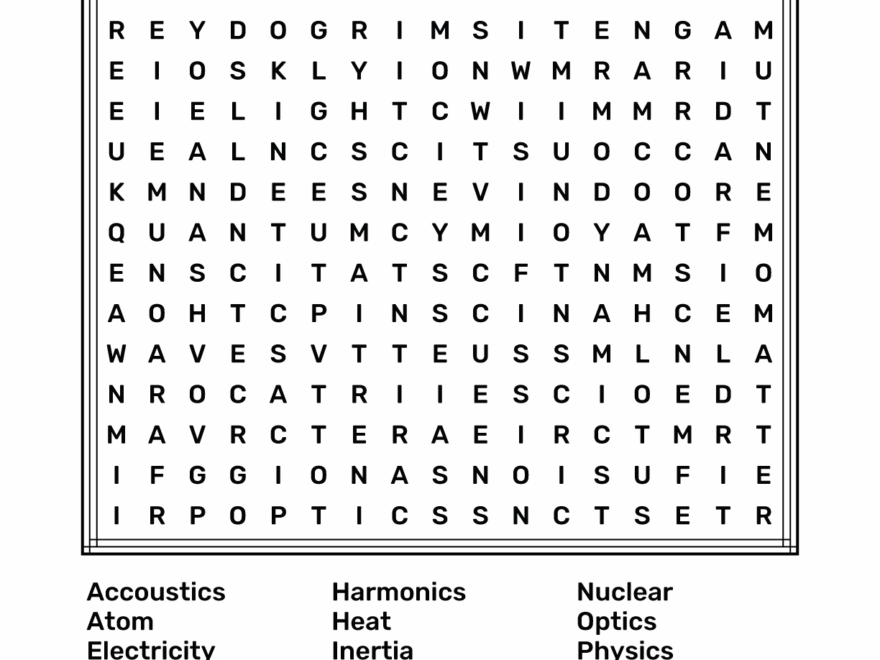 Physics Word Search