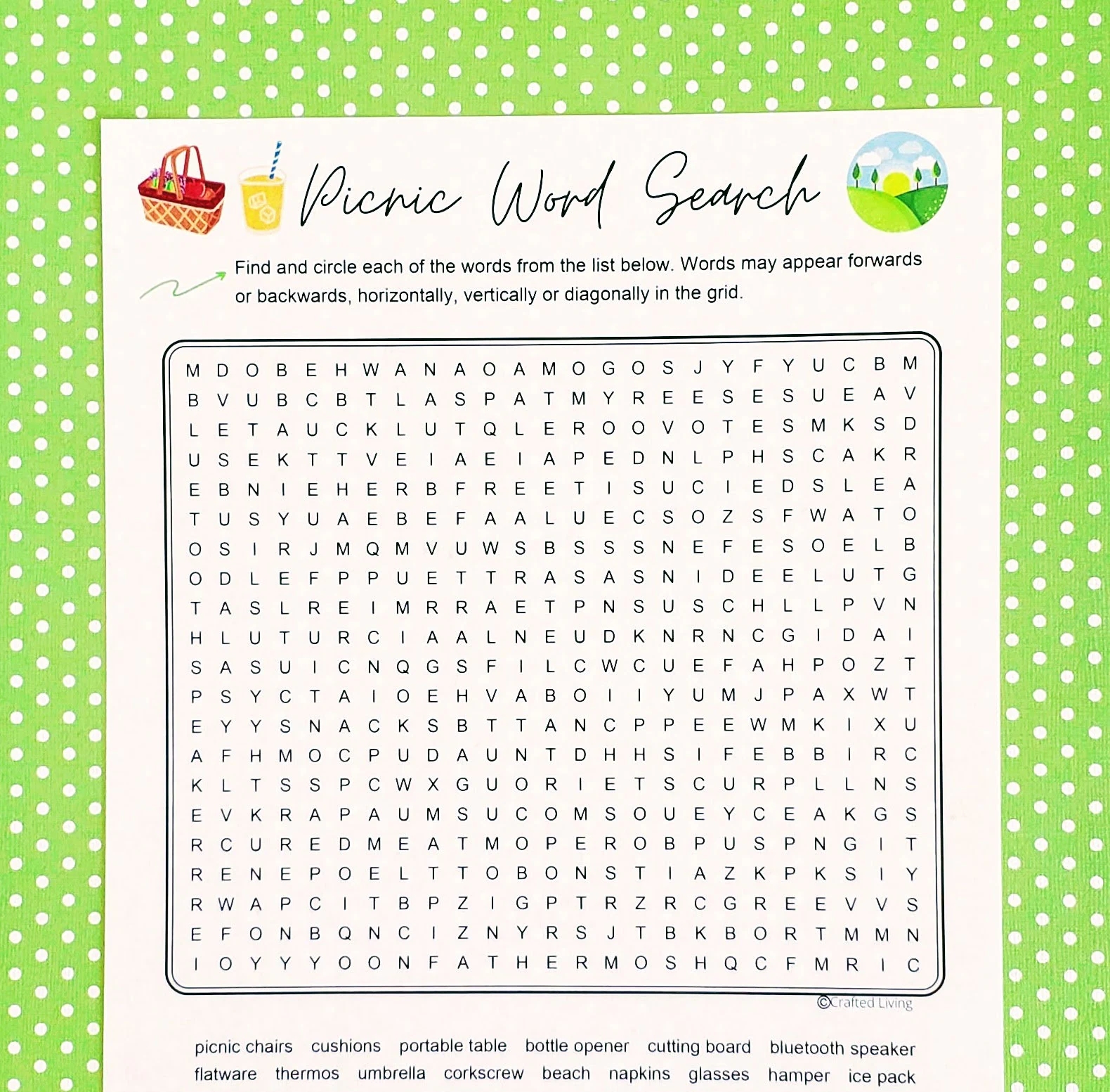 Picnic Printable Word Search Food Word Puzzle Party Game Brain Teaser Game Classroom Home School Family Activity Vocabulary Game Etsy
