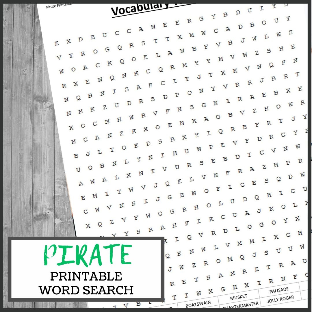 pirate word find worksheet 3 boys and a dog
