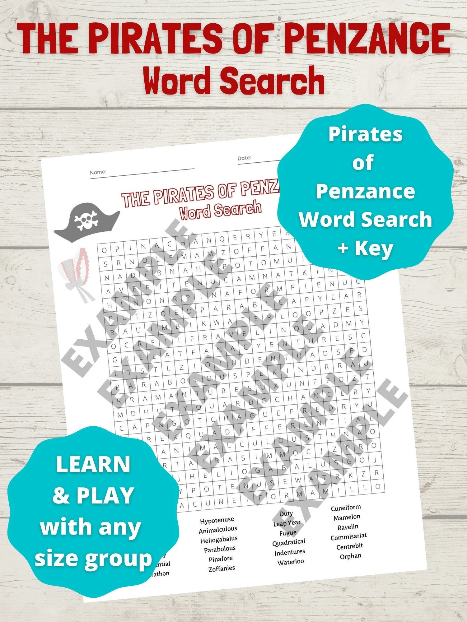 Pirate Word Search Printable
