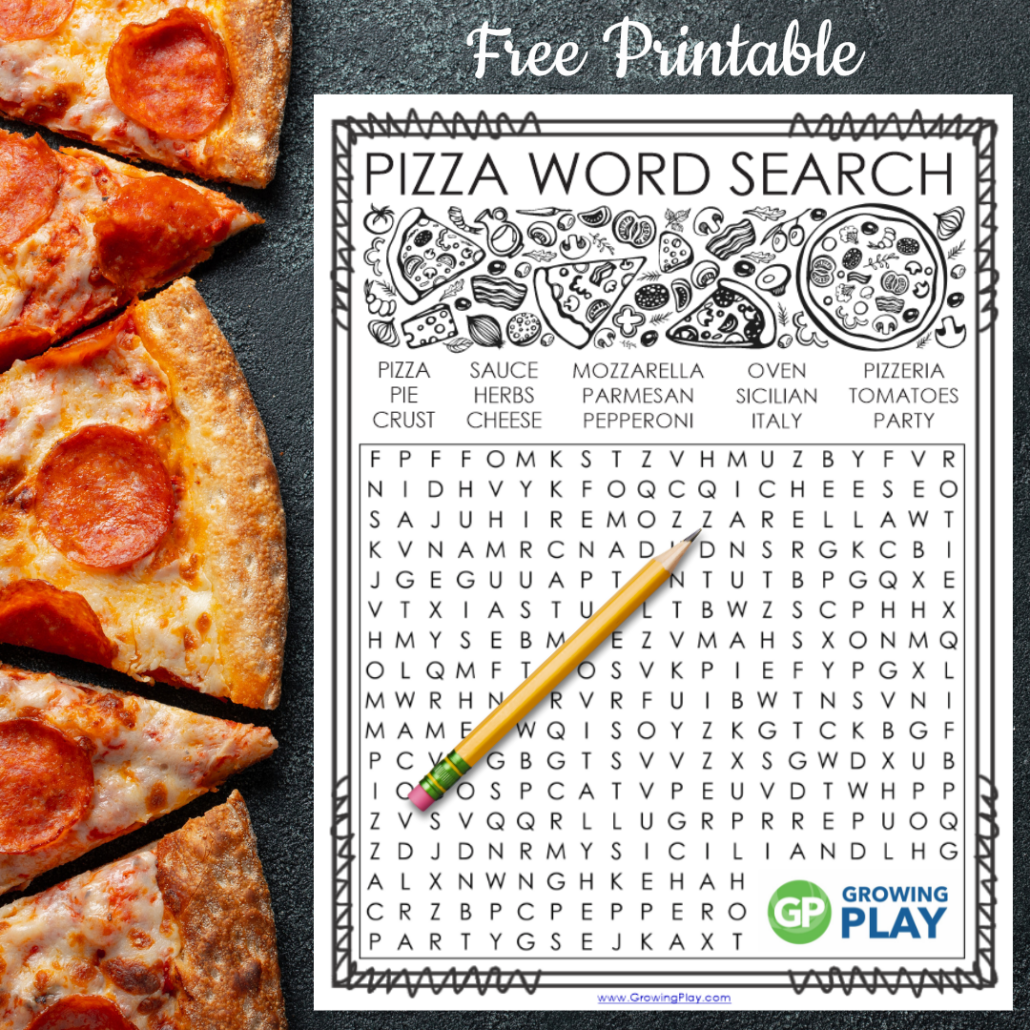 Pizza Word Search Printable