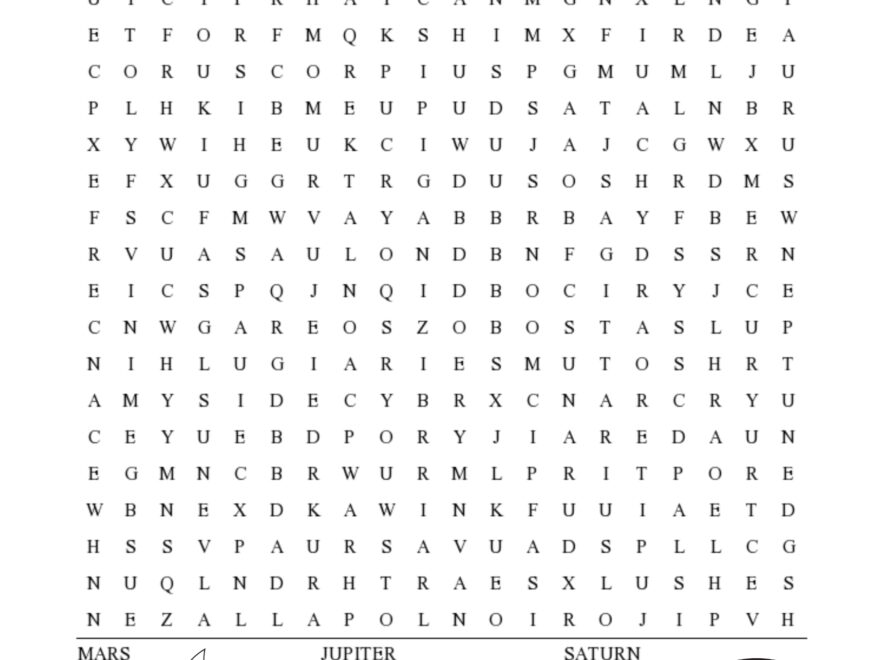 Planets And Constellations Word Search Thrifty Mommas Tips