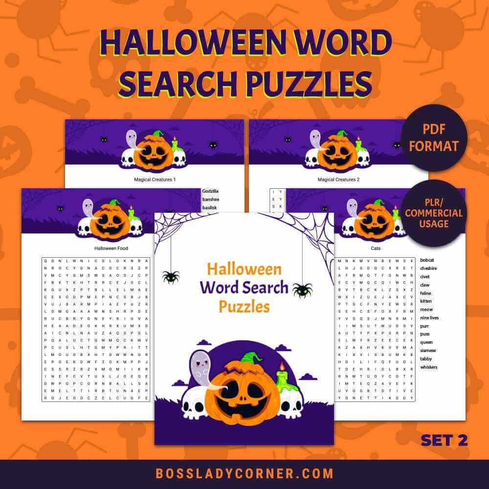 PLR Puzzle Halloween Word Search Set 2 Boss Lady Corner PLR Puzzle Halloween Word Search Set 2 Boss Lady Corner
